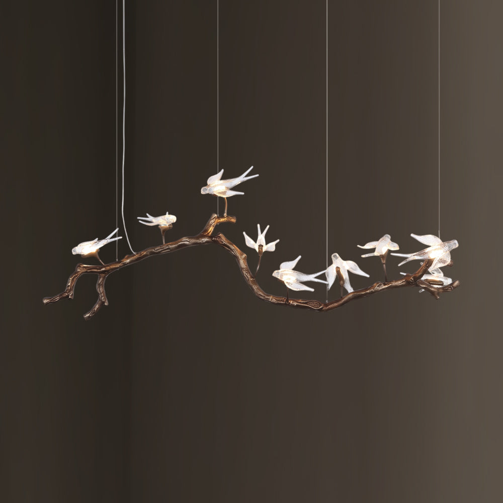 Dovemere Branch Bird Linear Chandelier
