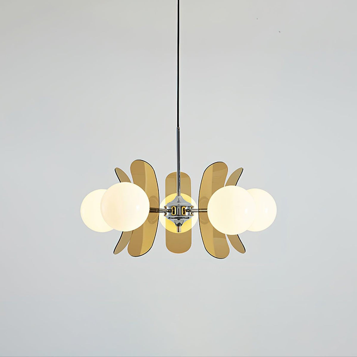 Quay Chandelier Phosphorescent Glass Lampshade