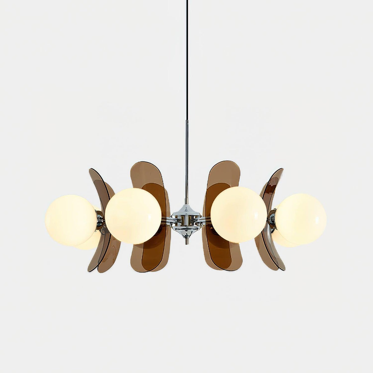 Quay Chandelier Phosphorescent Glass Lampshade