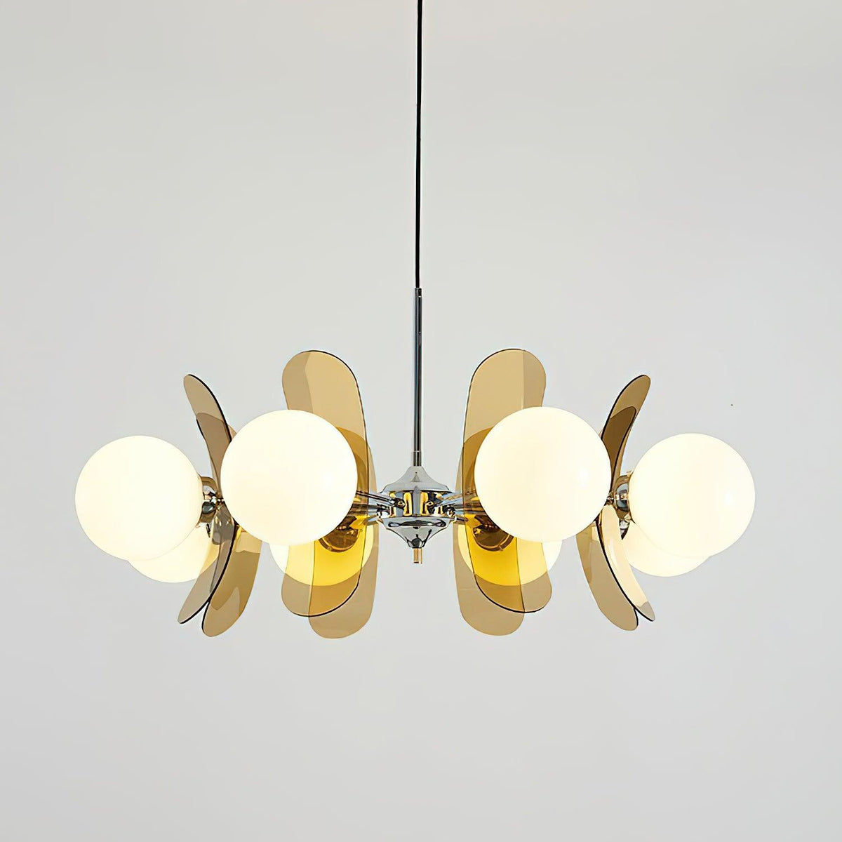 Quay Chandelier Phosphorescent Glass Lampshade