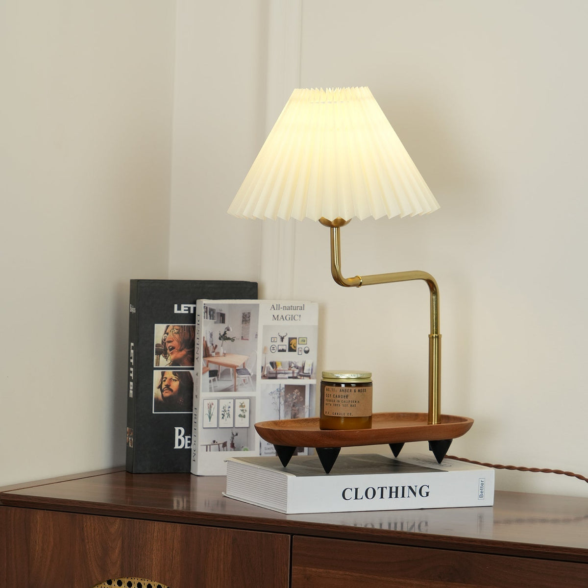 Rinenina Wooden Fabric Vintage Table Lamp
