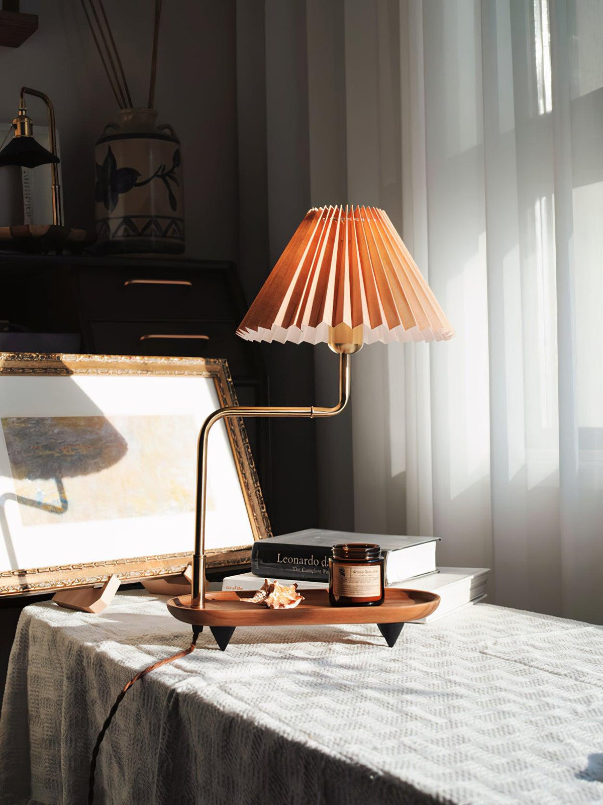 Rinenina Wooden Fabric Vintage Table Lamp