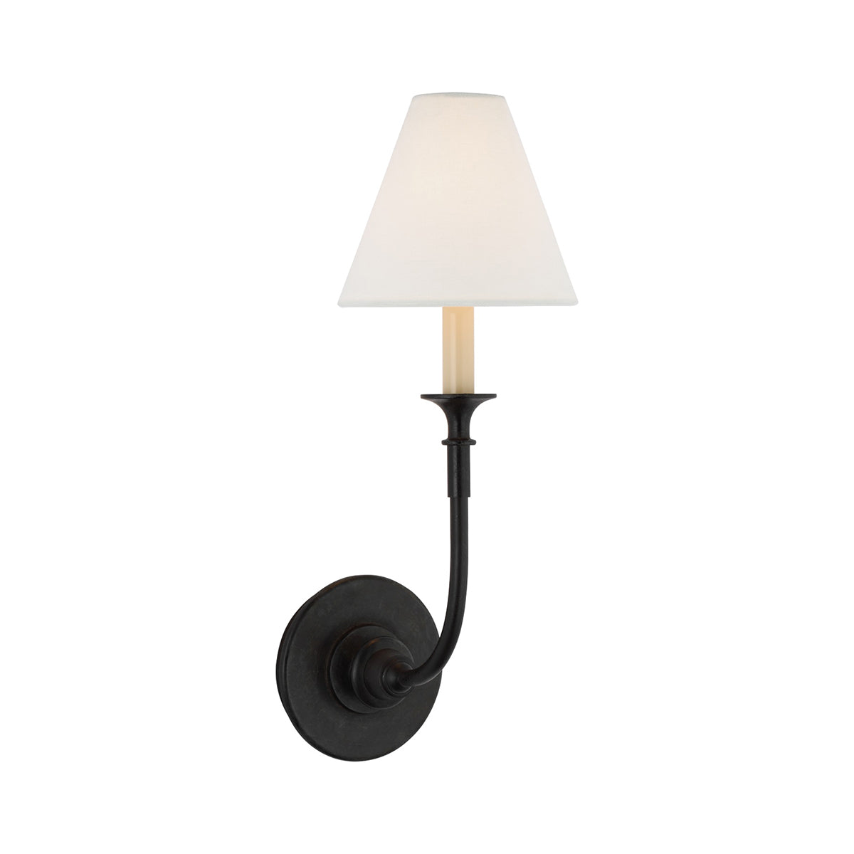 Silva Vintage Wall Lamp Fabric  Black/White/Brass  Arm