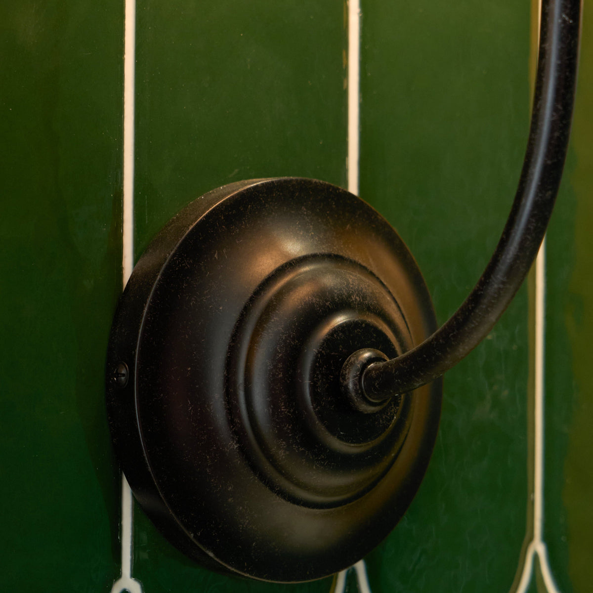 Silva Vintage Wall Lamp Fabric  Black/White/Brass  Arm