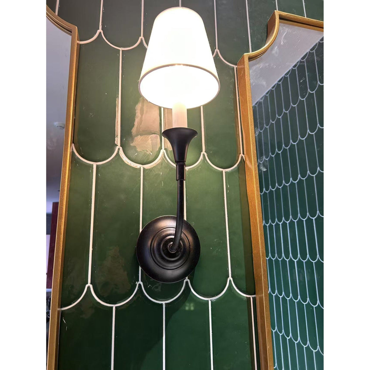 Cygnus Modern Minimalist Traditional Black Fabric Wall Lamp