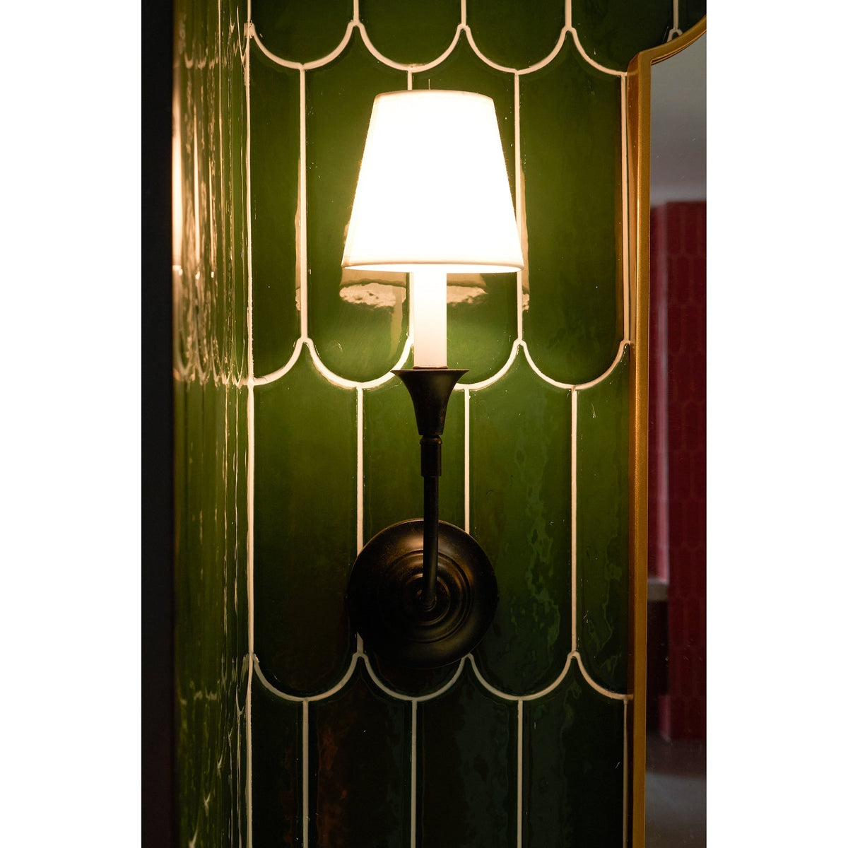 Cygnus Modern Minimalist Traditional Black Fabric Wall Lamp