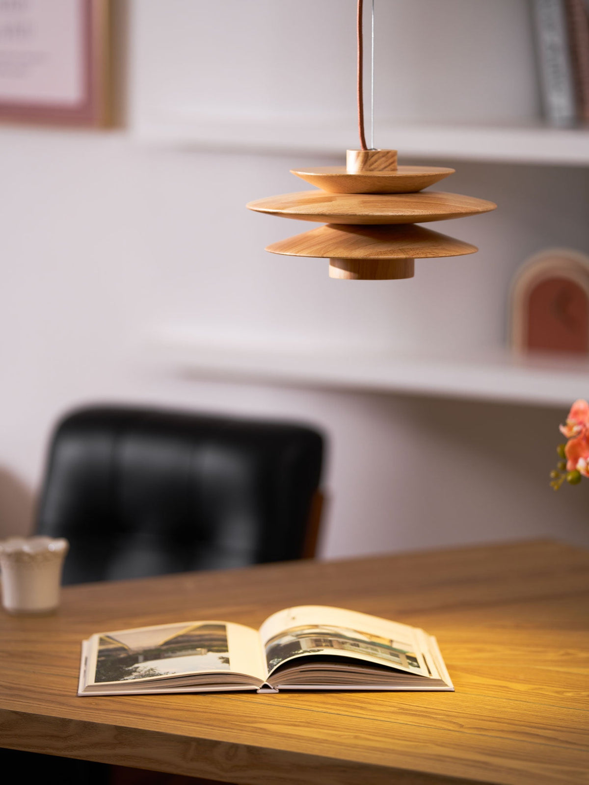 Hoko Wooden Disc Pendant Light