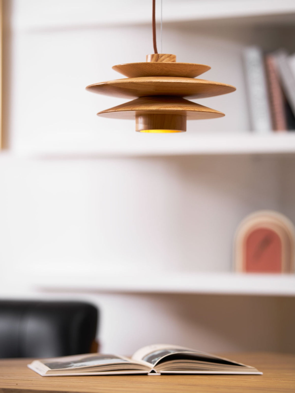 Hoko Wooden Disc Pendant Light