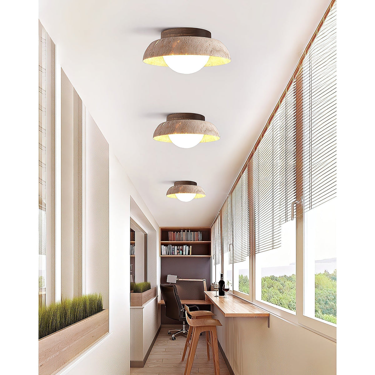 Cuvela Travertine Ceiling Lamp