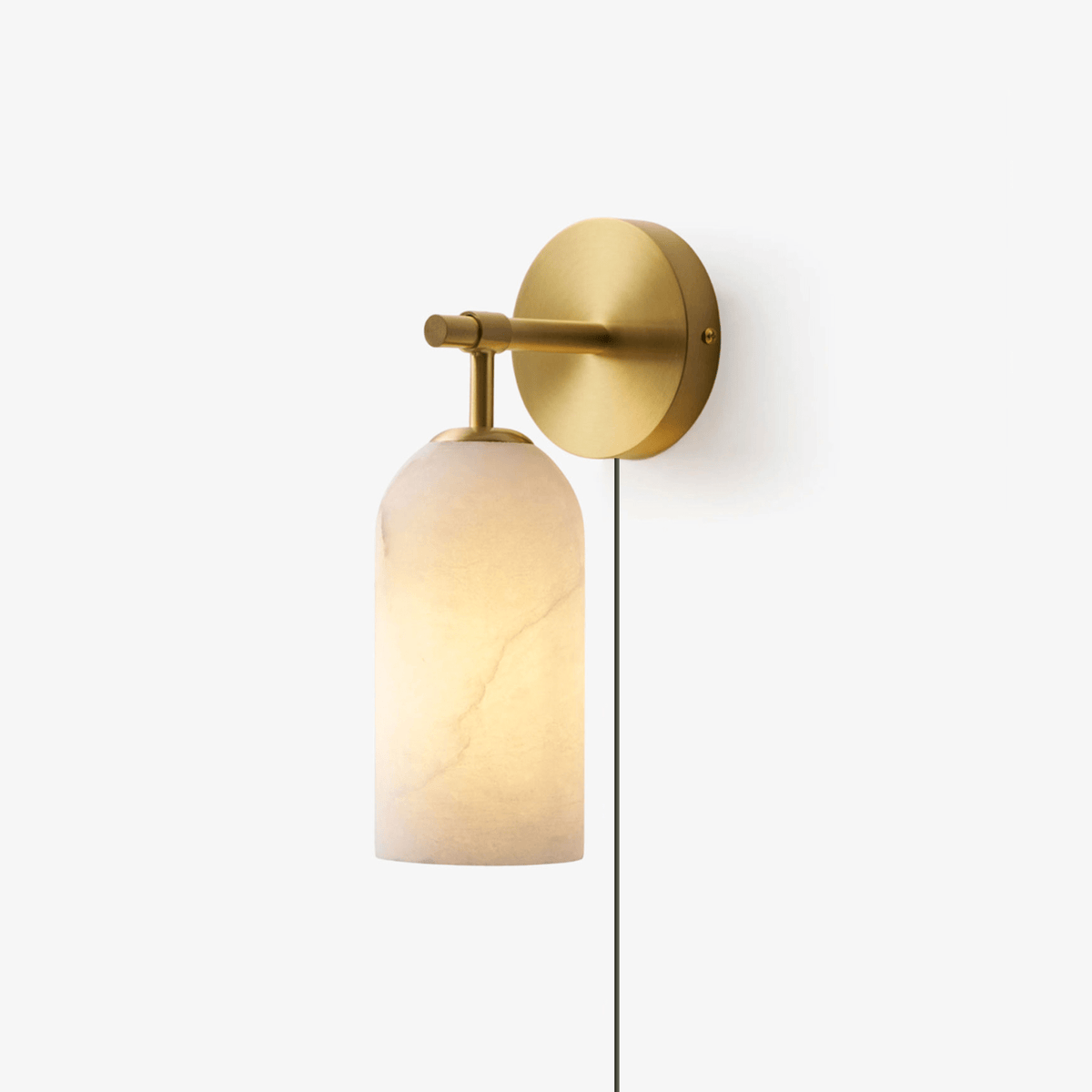 Zokel Pillar Alabaster Plug In Indoor Wall Light