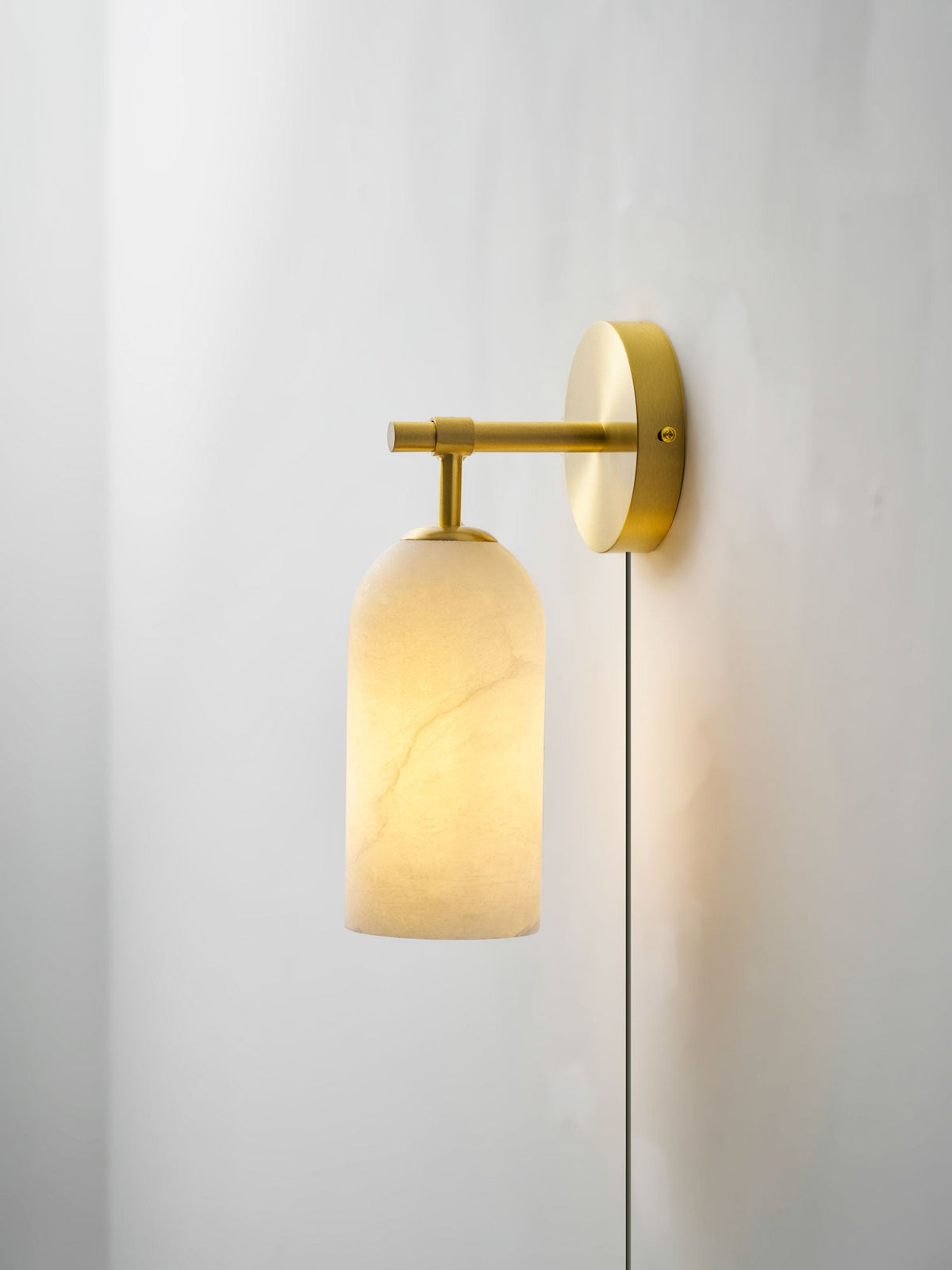 Zokel Pillar Alabaster Plug In Indoor Wall Light