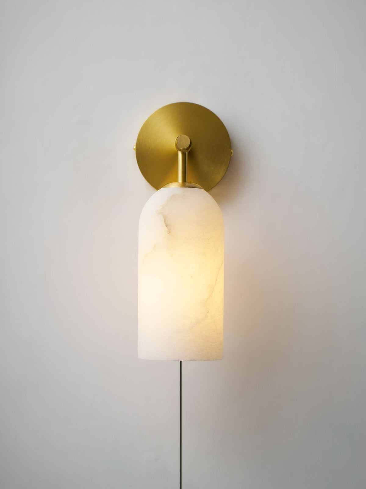 Zokel Pillar Alabaster Plug In Indoor Wall Light