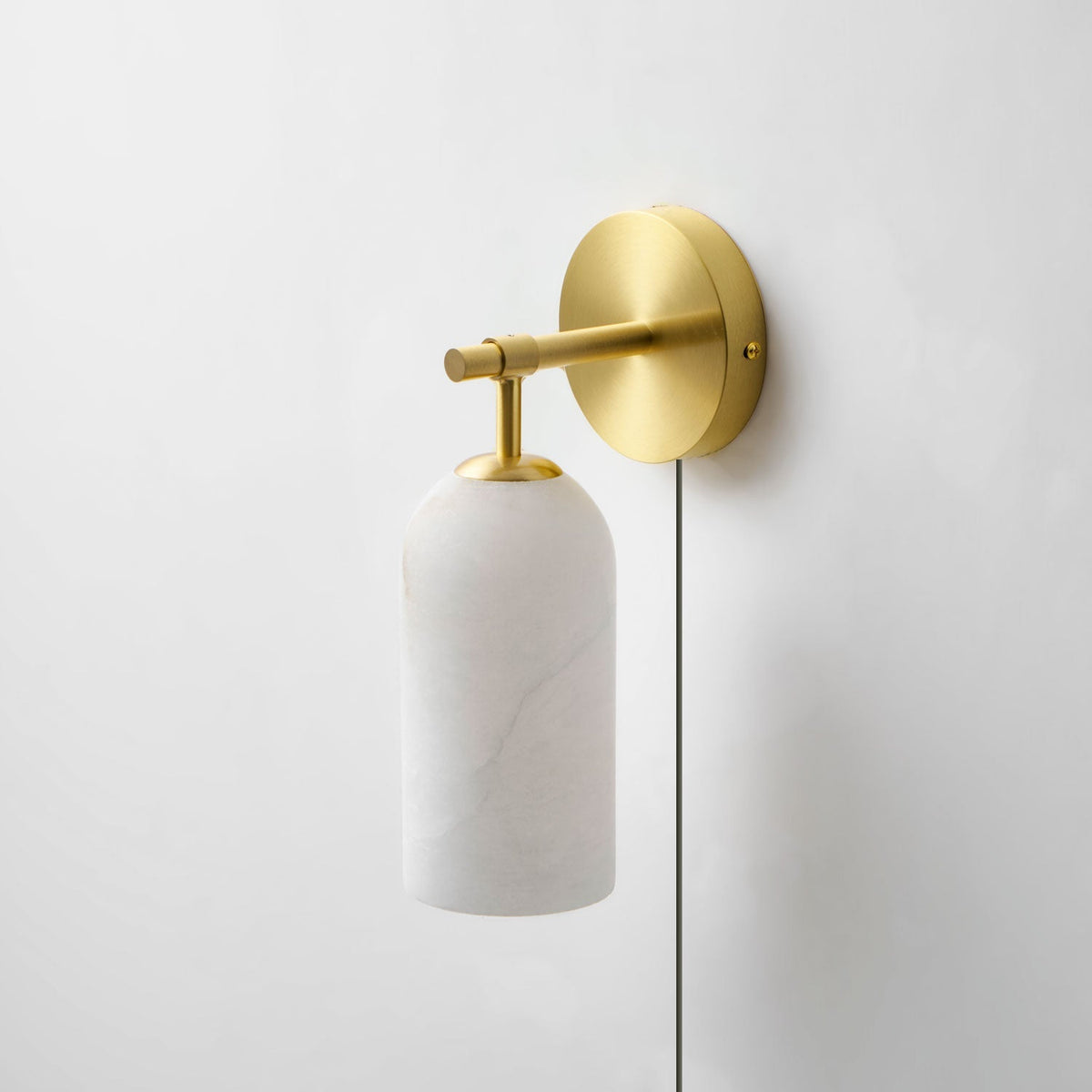 Zokel Pillar Alabaster Plug In Indoor Wall Light