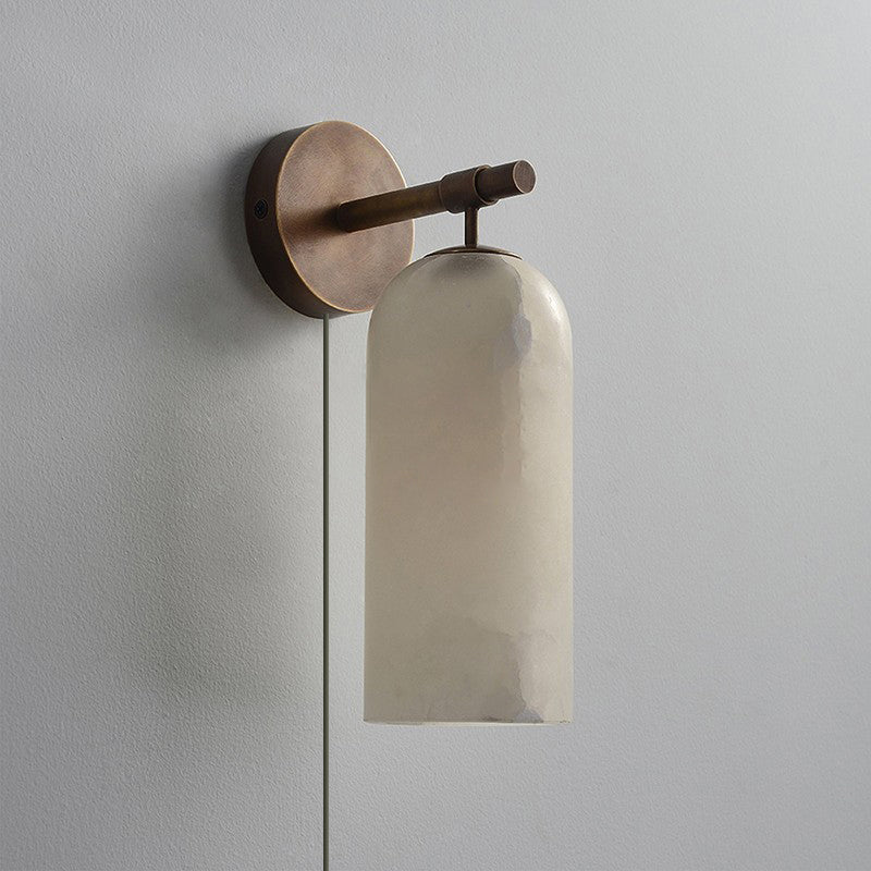 Zokel Pillar Alabaster Plug In Indoor Wall Light