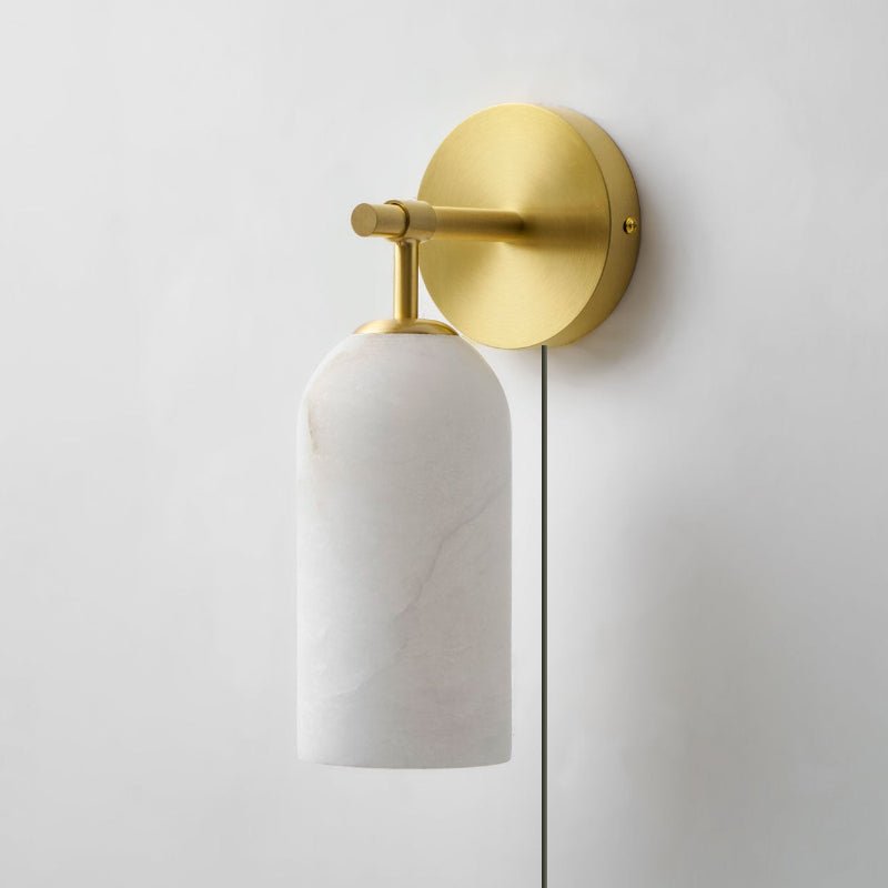 Zokel Pillar Alabaster Plug In Indoor Wall Light