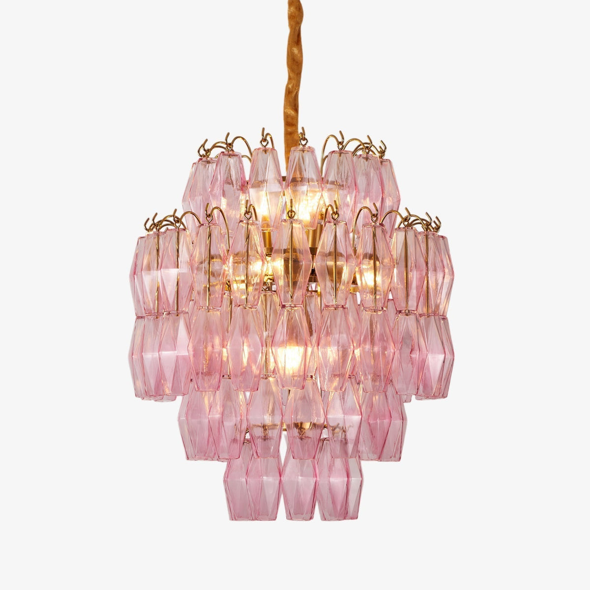Celenine Chandelier Pink Murano Glass Layered Glam