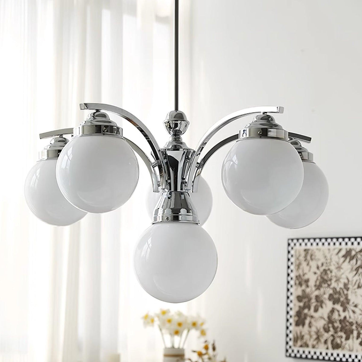 Lioreena Chandelier Pink Glass