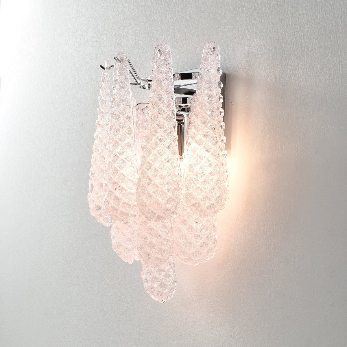Eirelora Wall Sconce Pink Waffle Glass Modern