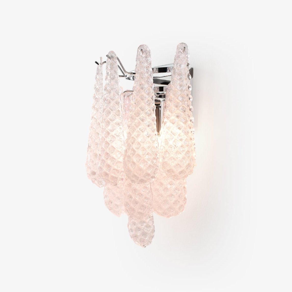 Eirelora Wall Sconce Pink Waffle Glass Modern