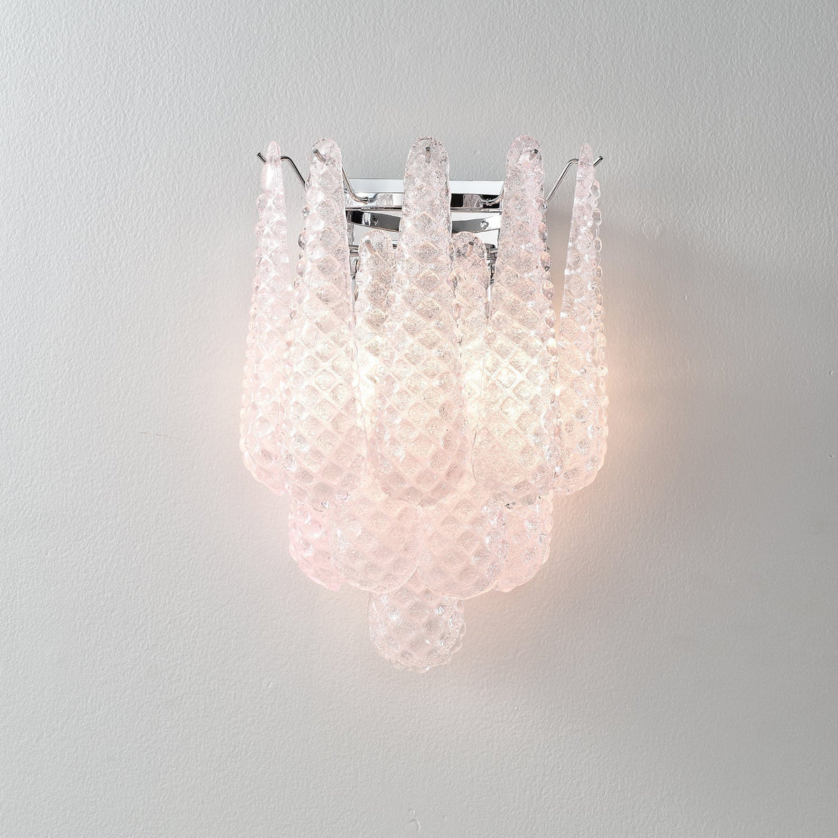Eirelora Wall Sconce Pink Waffle Glass Modern