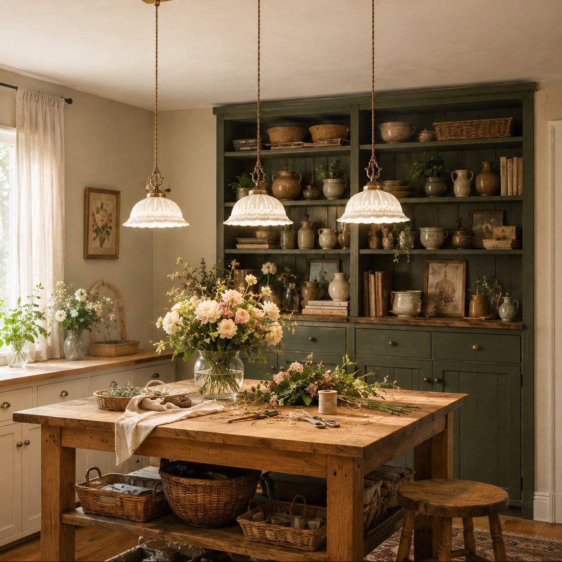 Dunleigh Ceramic Shade Pendant Light