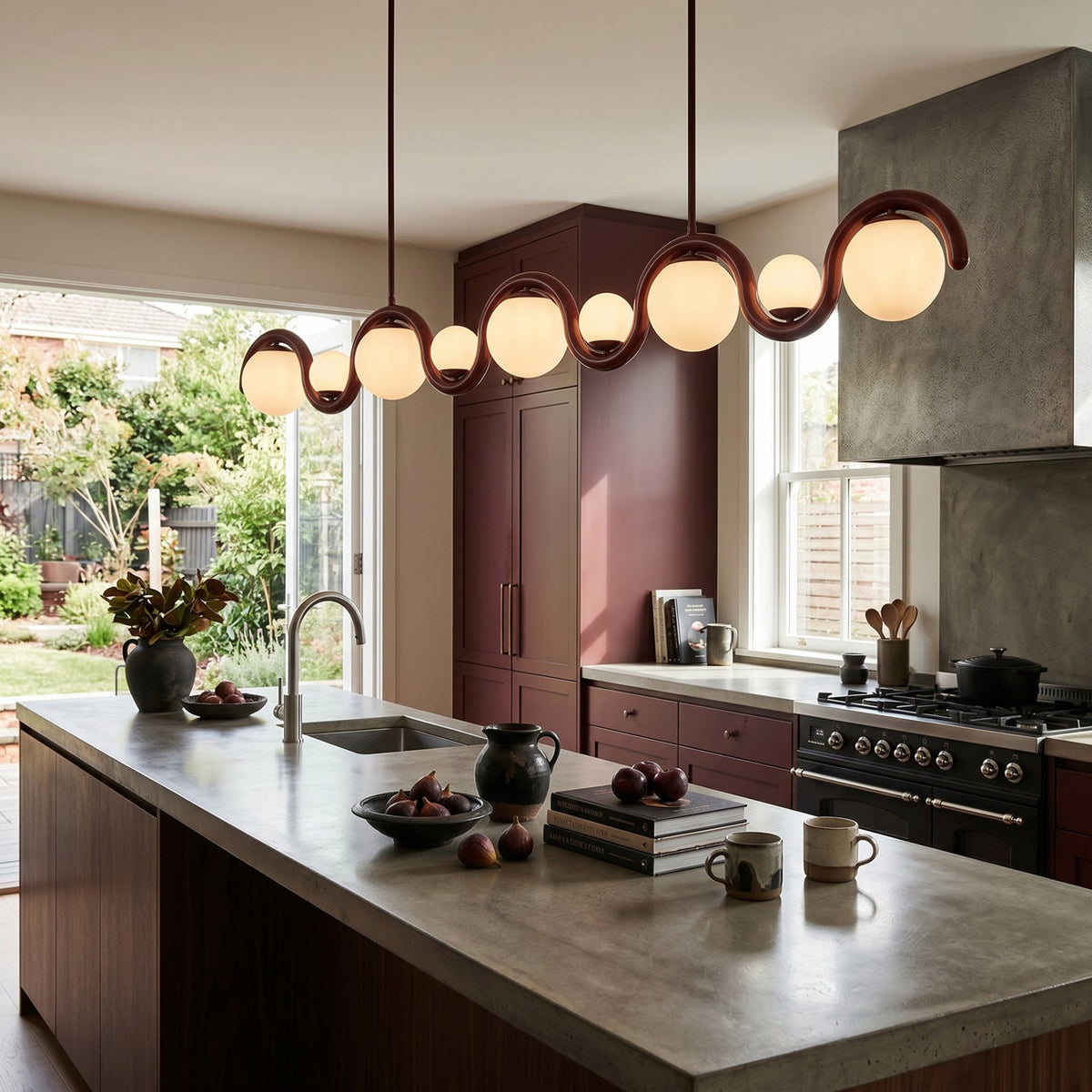 Ashcombe Opal Glass Linear Chandelier