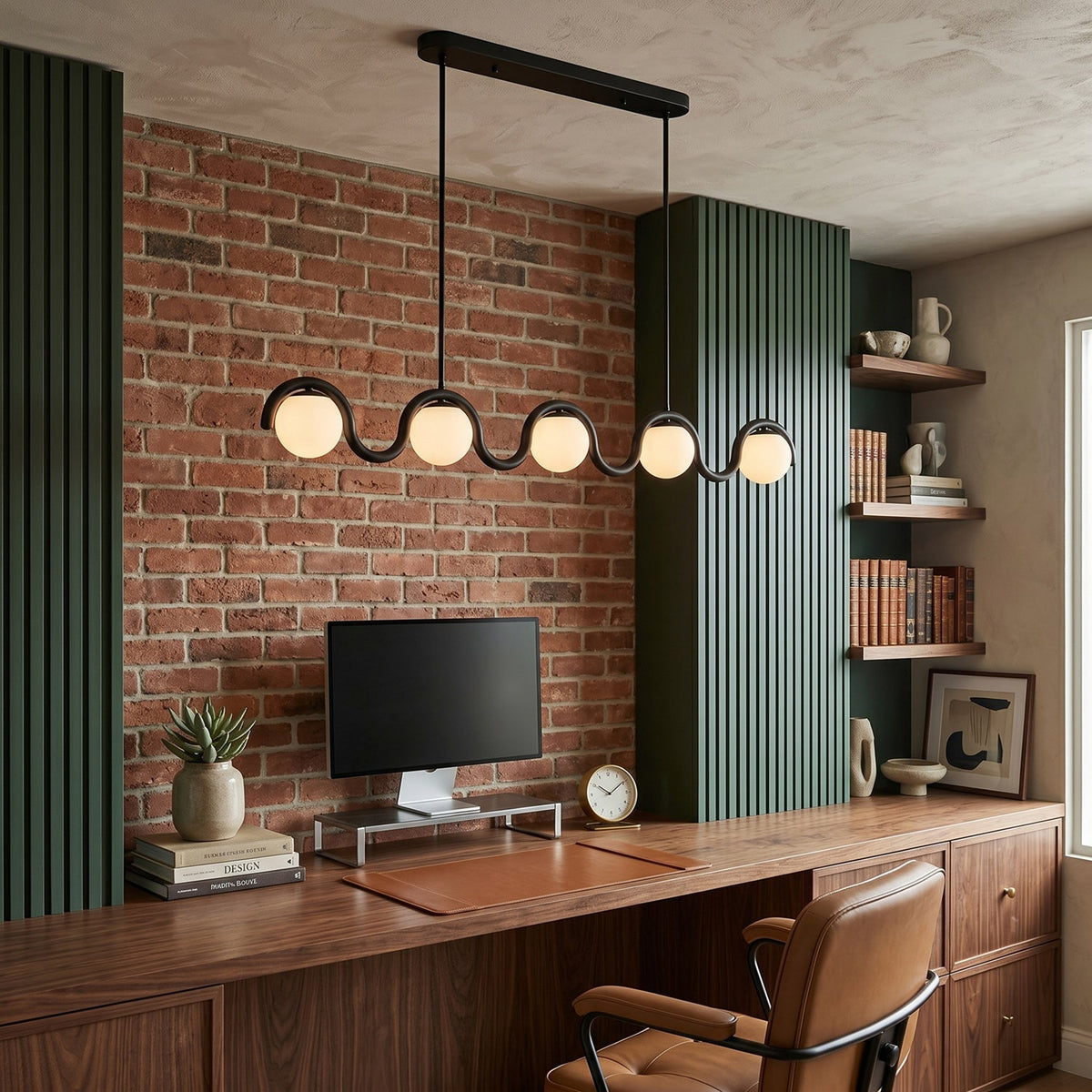Ashcombe Opal Glass Linear Chandelier