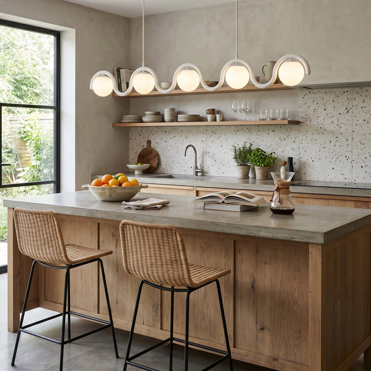 Ashcombe Opal Glass Linear Chandelier