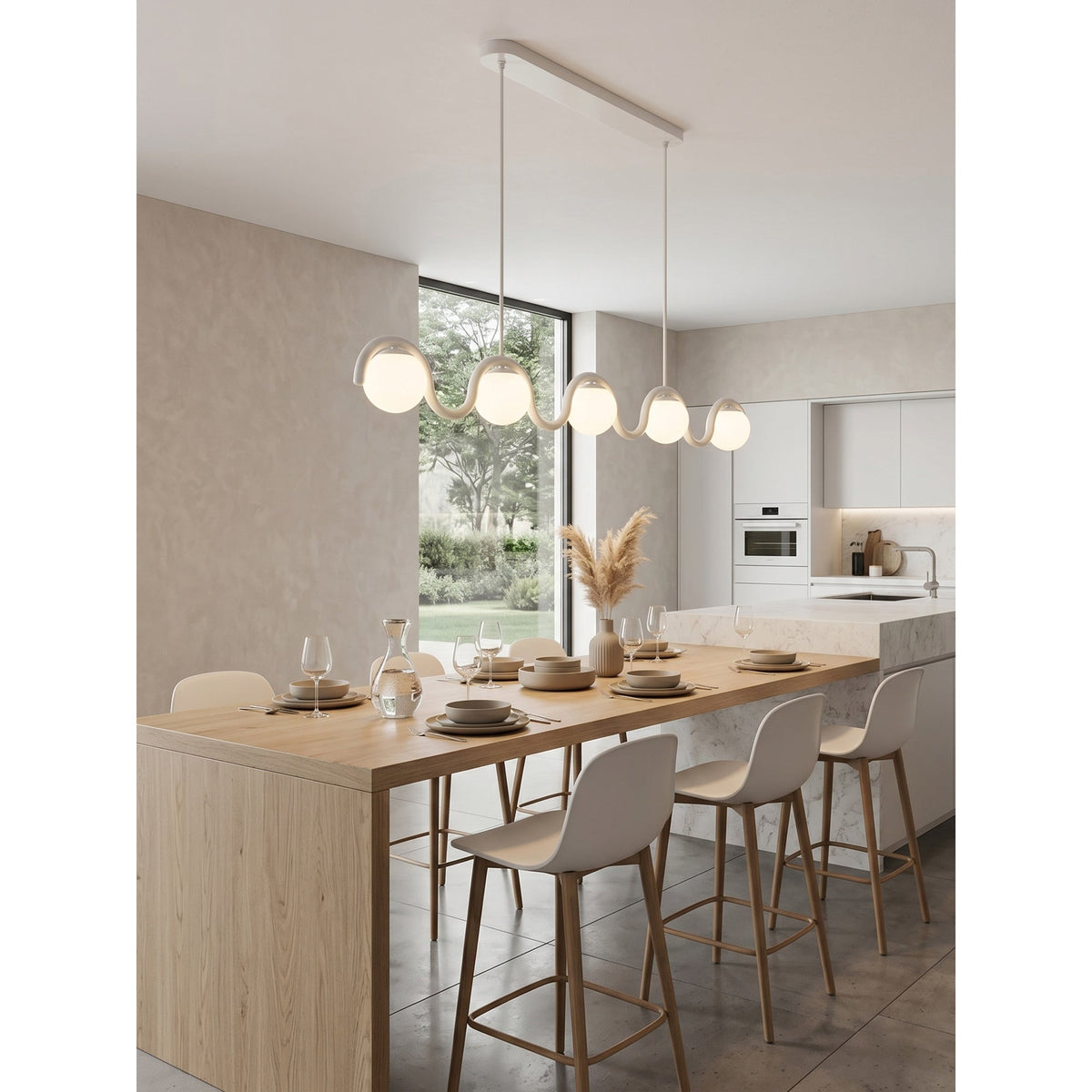 Ashcombe Opal Glass Linear Chandelier