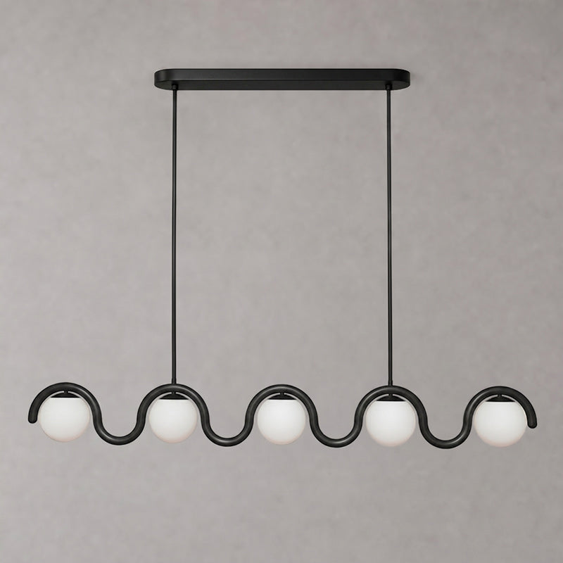 Ashcombe Opal Glass Linear Chandelier