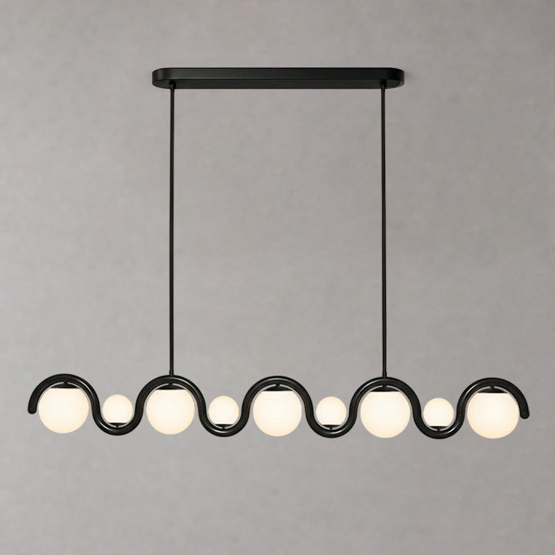 Ashcombe Opal Glass Linear Chandelier