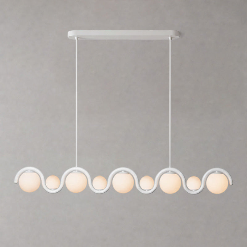 Ashcombe Opal Glass Linear Chandelier