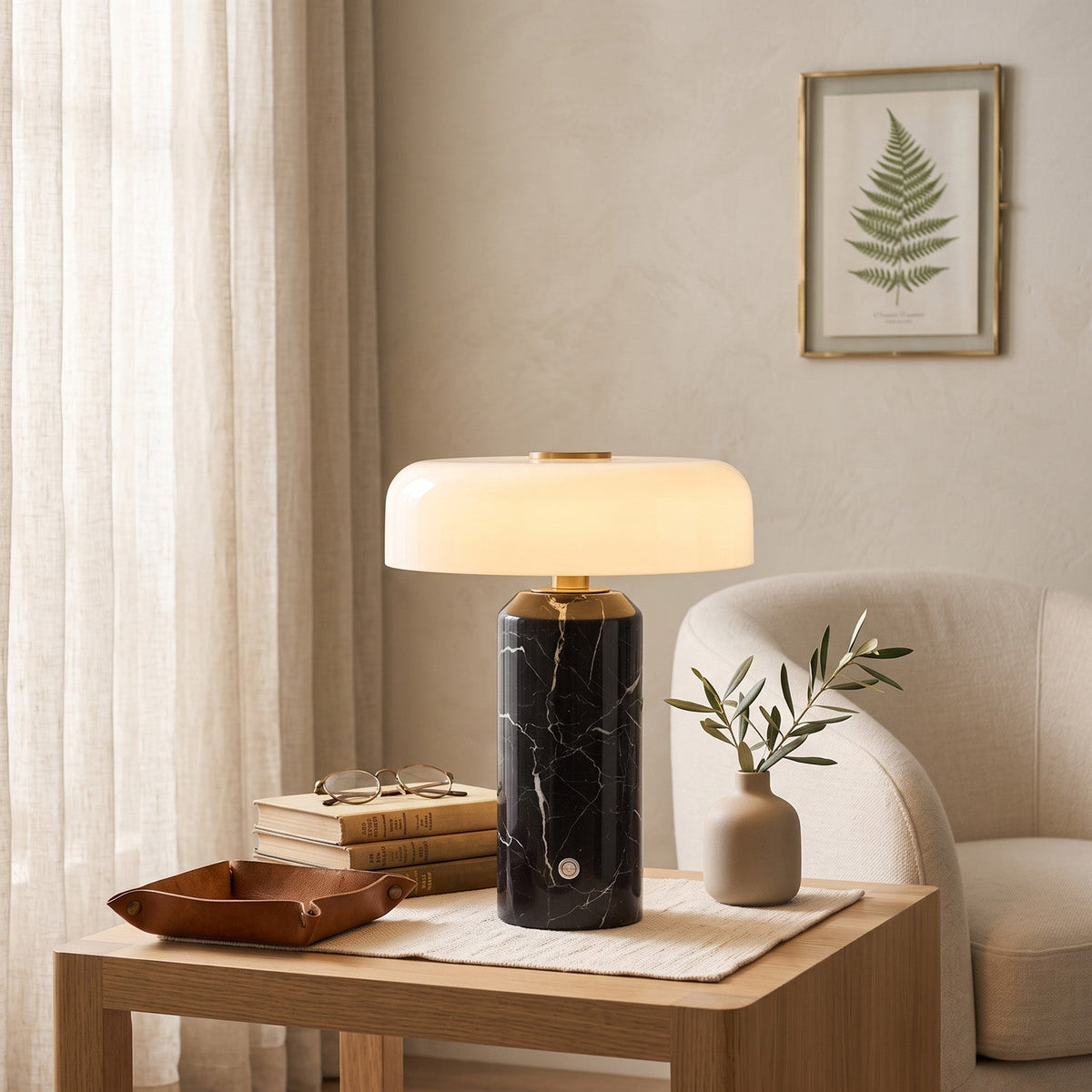 Juniper Marble Cordless Table Lamp