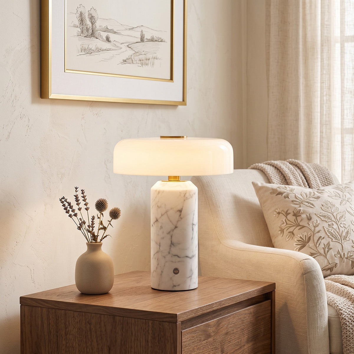 Juniper Marble Cordless Table Lamp
