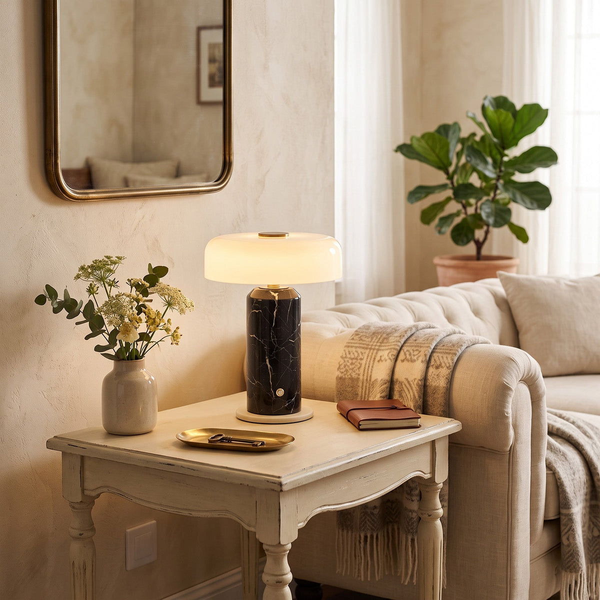Juniper Marble Cordless Table Lamp