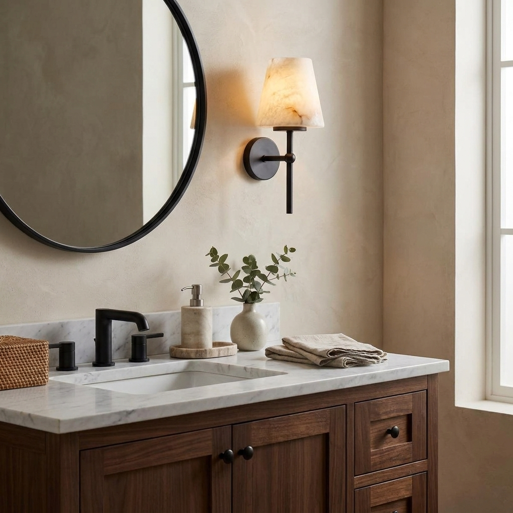 Stavermere Alabaster Wall Sconce