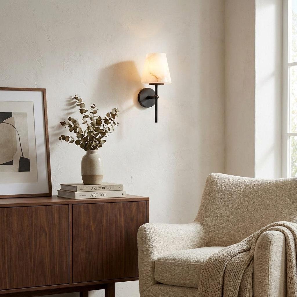 Stavermere Alabaster Wall Sconce
