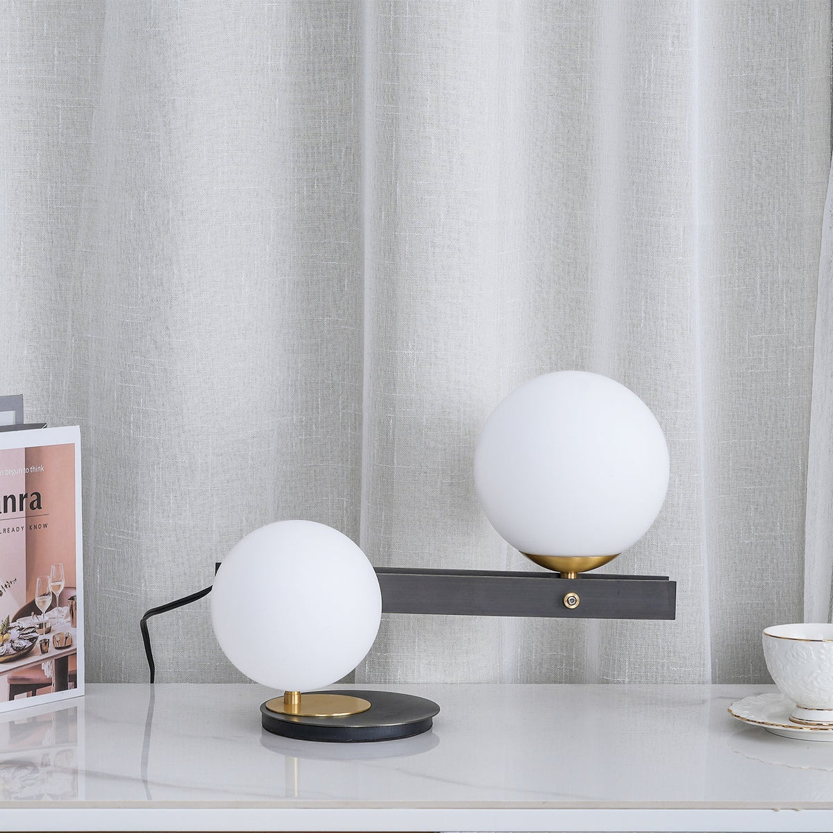 Veloella Contemporary Glass Table Lamp
