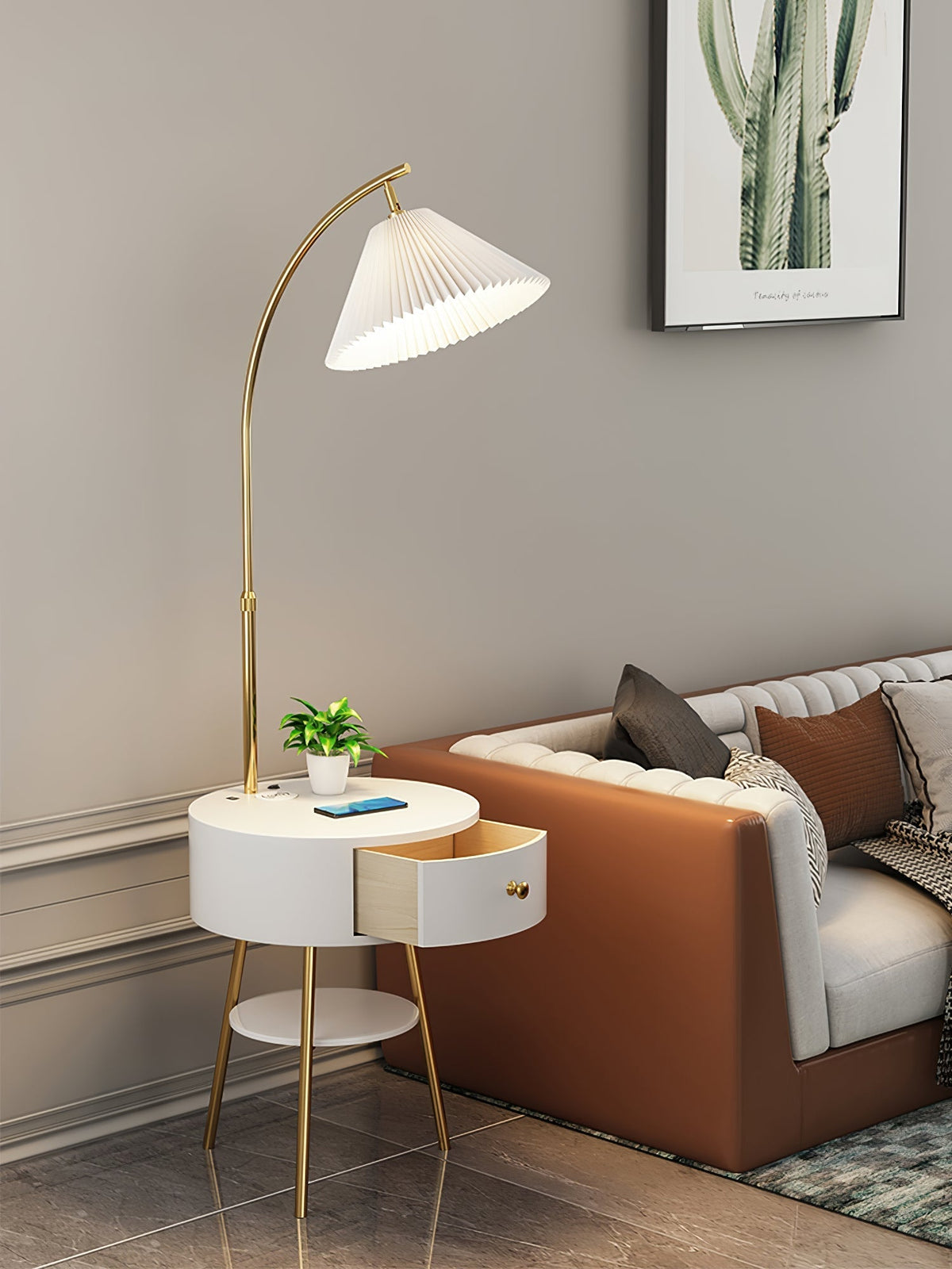 Arcora Pleated Arc Floor Light