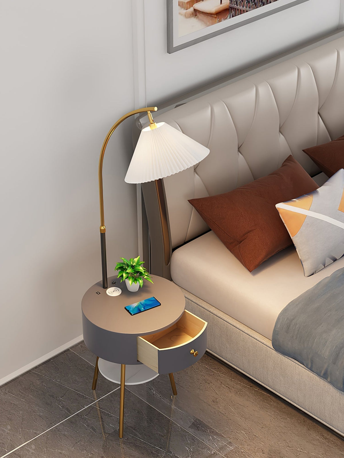 Arcora Pleated Arc Floor Light