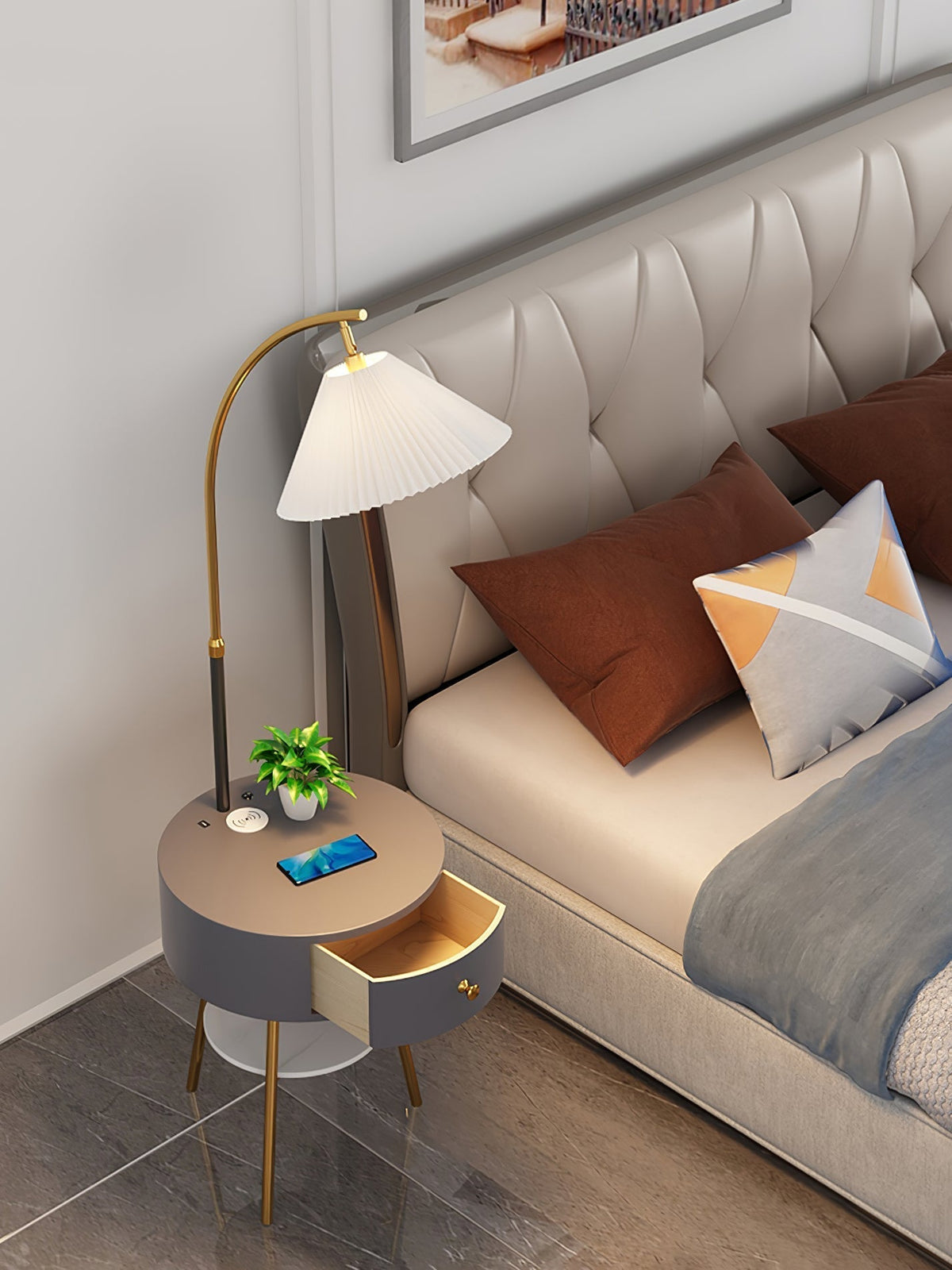 Arcora Pleated Arc Floor Light