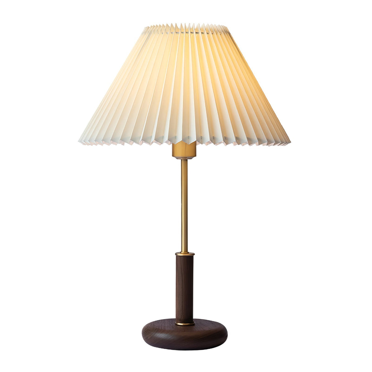 Fiora Pleated Walnut Table Lamp