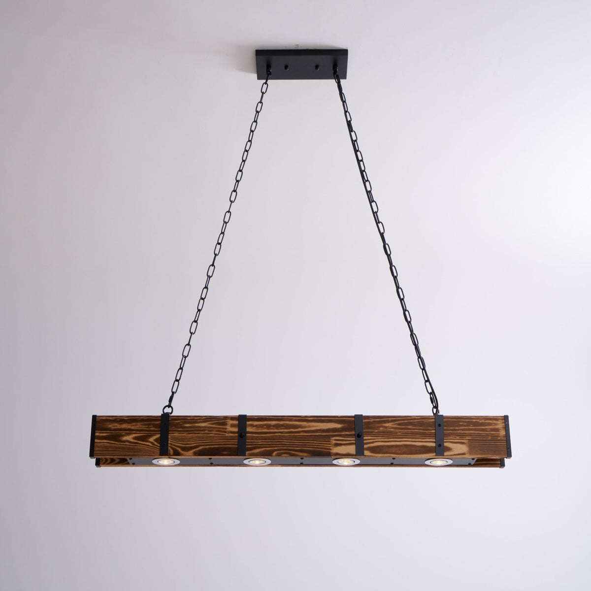 Aldelena Chandelier Pleva Linear Natural Wood