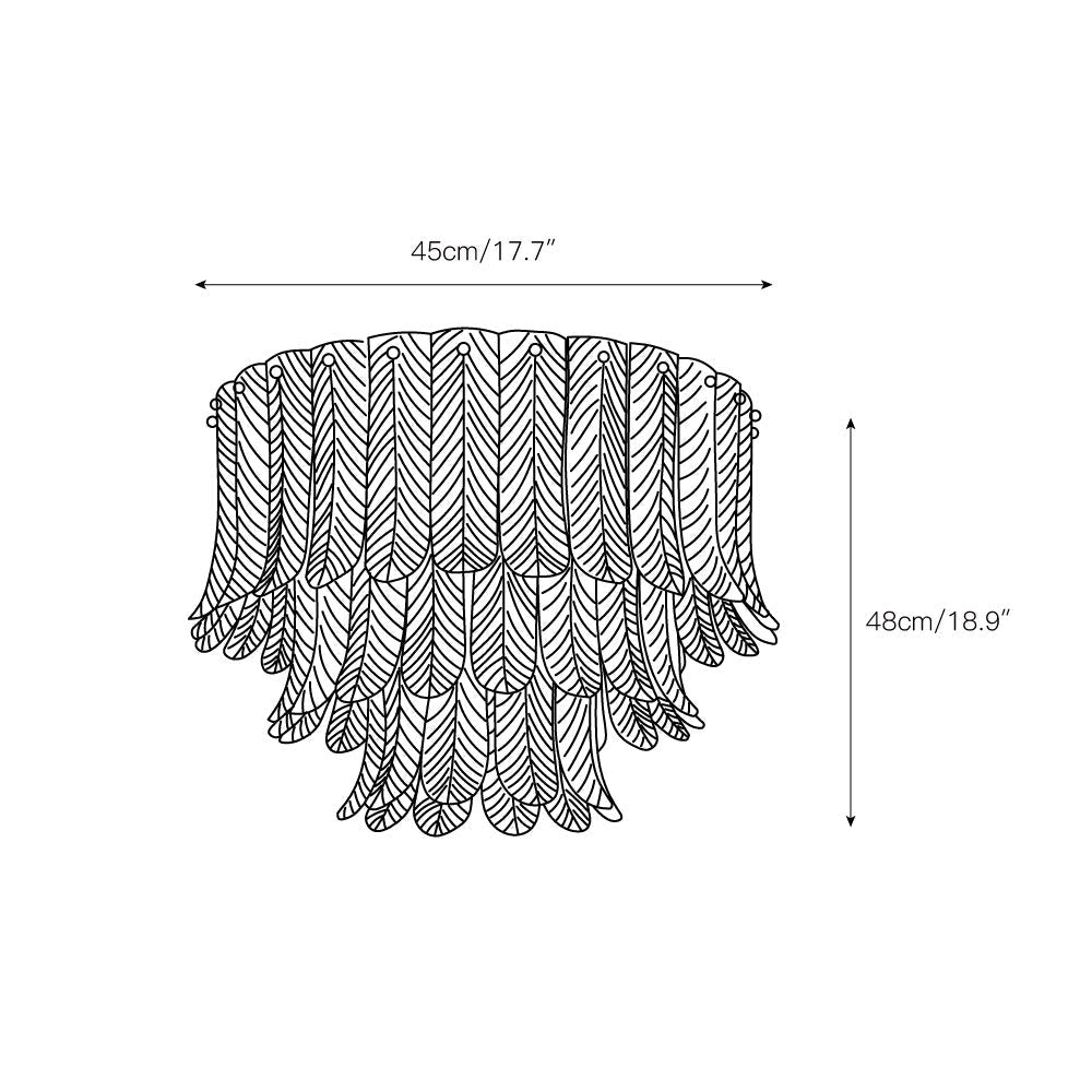 Himio Glass Flush Mount Ceiling Light