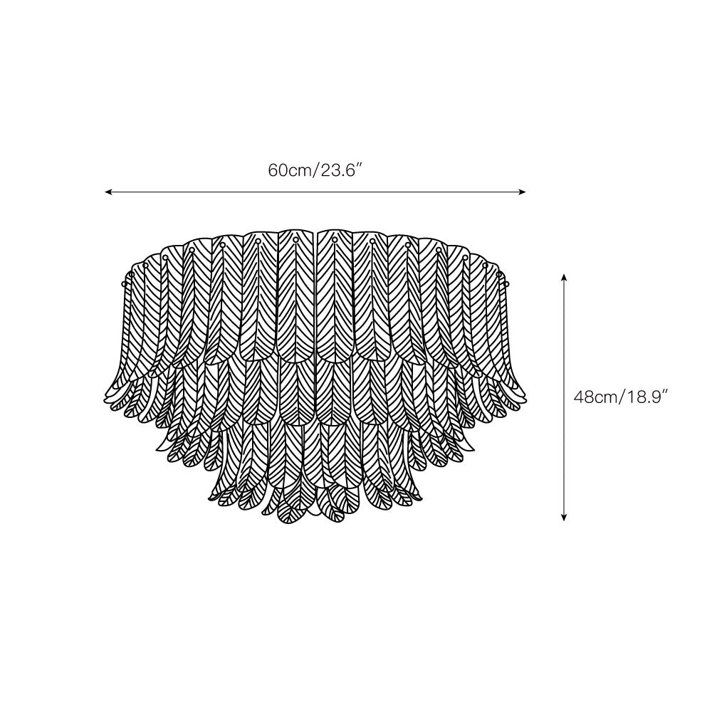 Himio Glass Flush Mount Ceiling Light