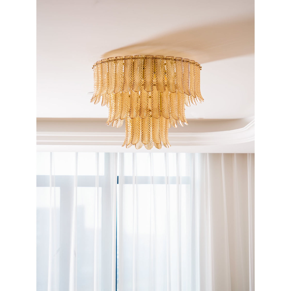 Himio Glass Flush Mount Ceiling Light