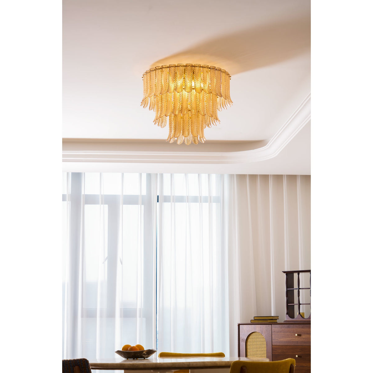 Himio Glass Flush Mount Ceiling Light