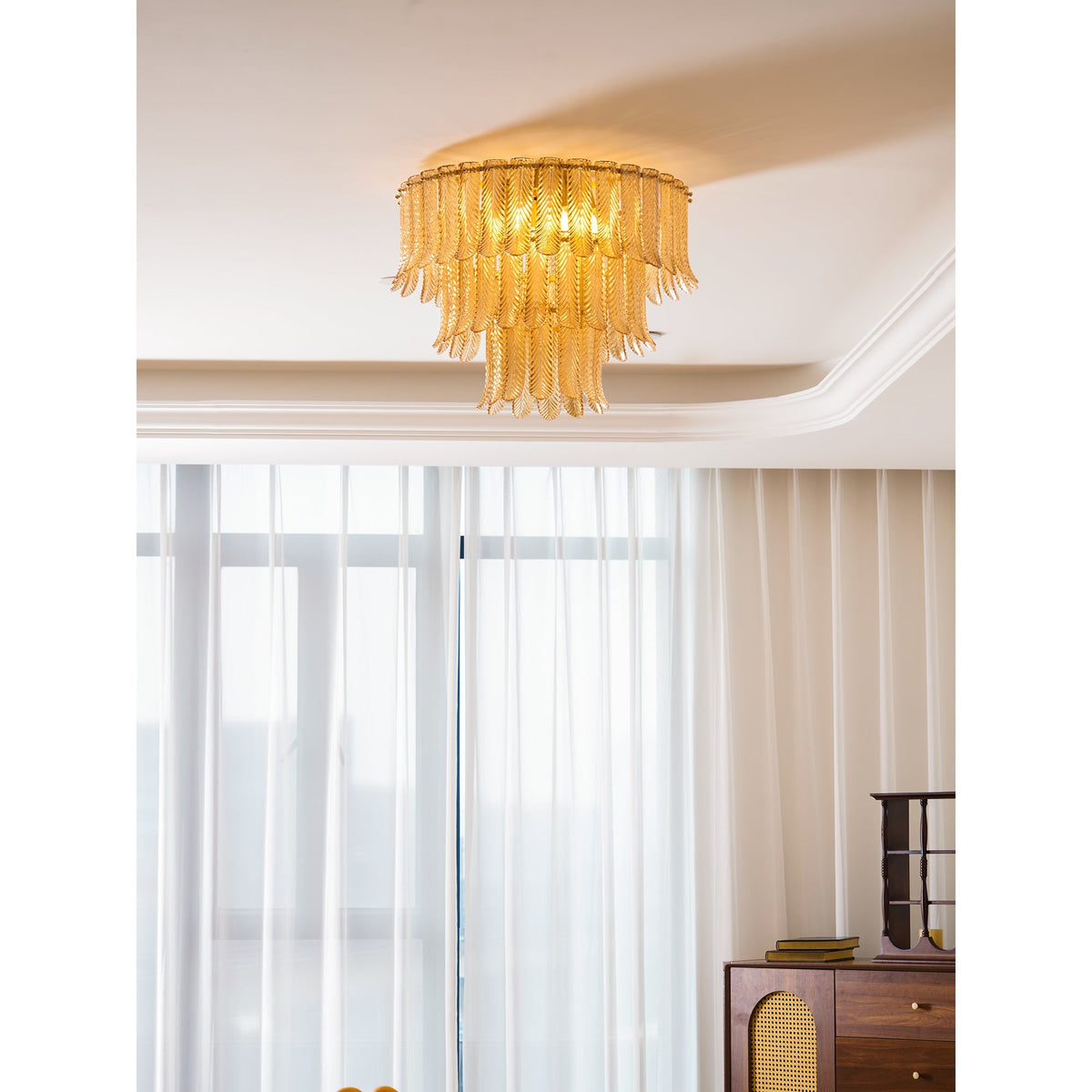 Himio Glass Flush Mount Ceiling Light