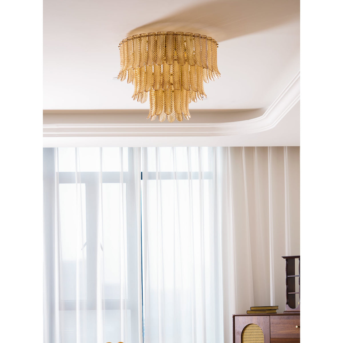 Himio Glass Flush Mount Ceiling Light