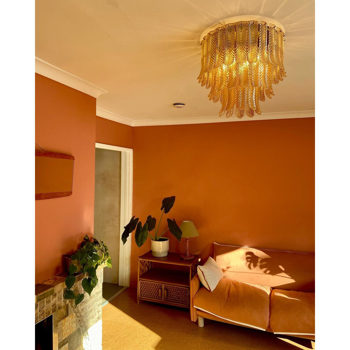 Himio Glass Flush Mount Ceiling Light